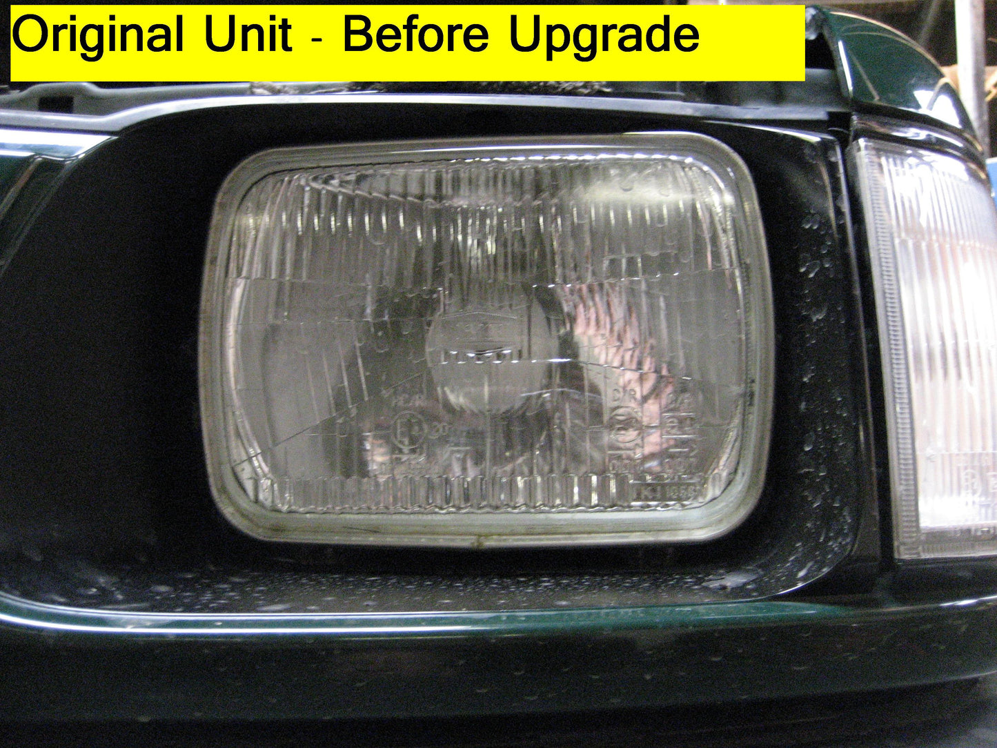 Crystal Square Headlight Isuzu Pickup /Vauxhall Brava (Pair) with E Mark - RHD