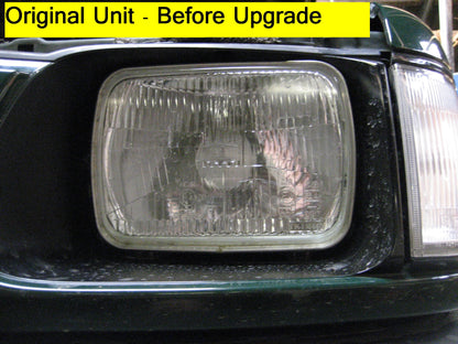 Crystal Square Headlight Isuzu Pickup /Vauxhall Brava (Pair) with E Mark - RHD