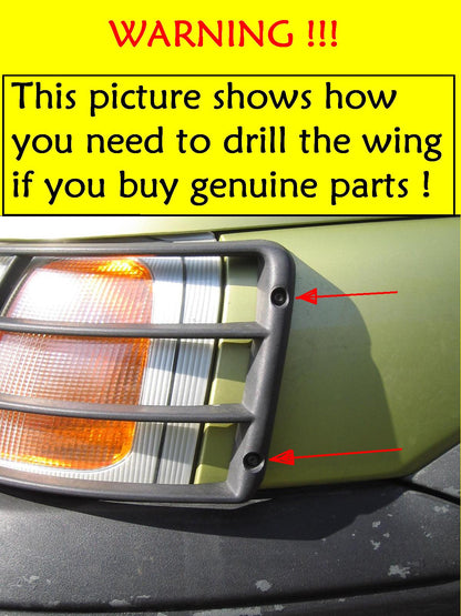 Front Light Guards - Black - for Land Rover Freelander 1 upto 2004