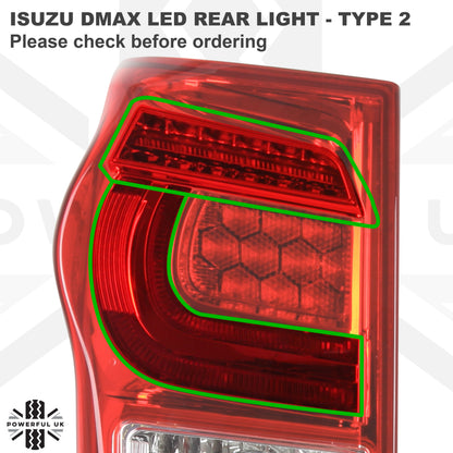 Isuzu Rodeo Dmax Pickup (2012-21) LED Rear Light Assembly + Loom - Type 2 - LH