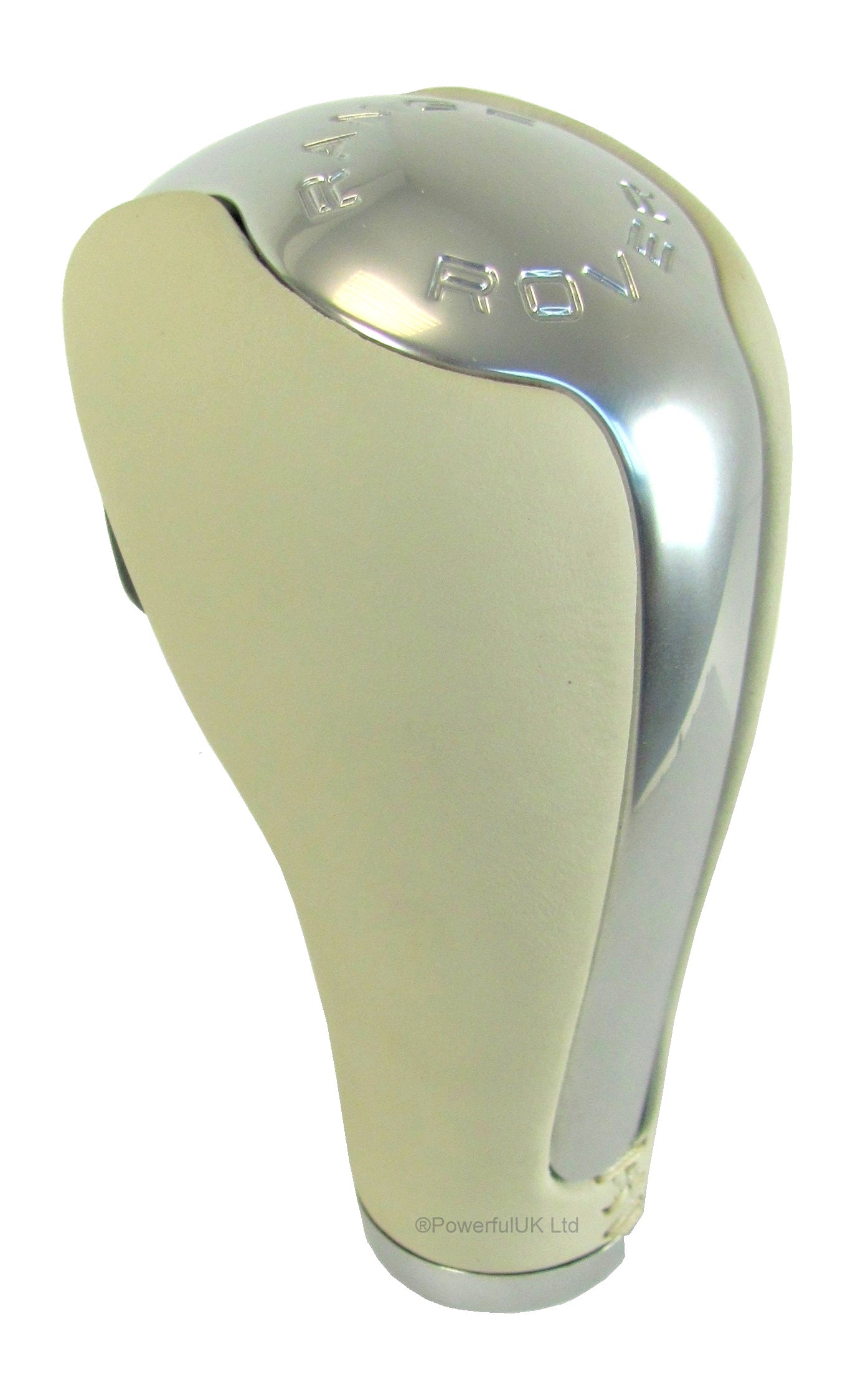 Gear Knob - Ivory leather + Chrome Insert for Range Rover Sport