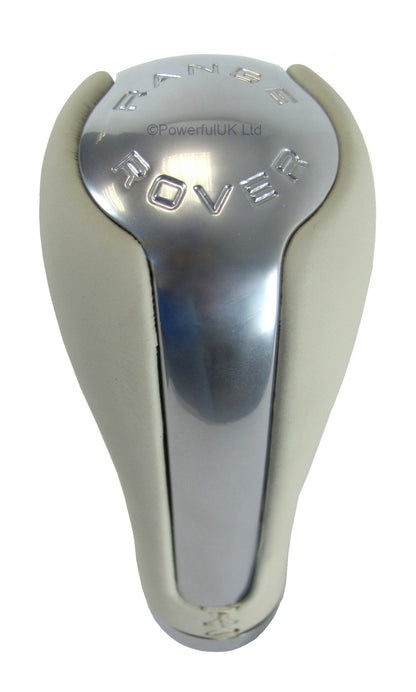 Gear Knob - Ivory leather + Chrome Insert for Range Rover Sport