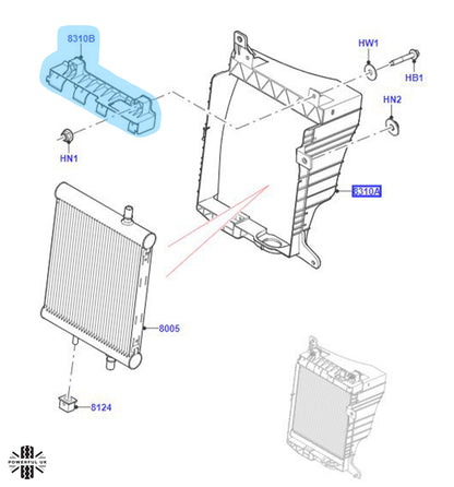 Front Bumper Air Deflector Radiator Bracket for Land Rover Defender L663 - Left