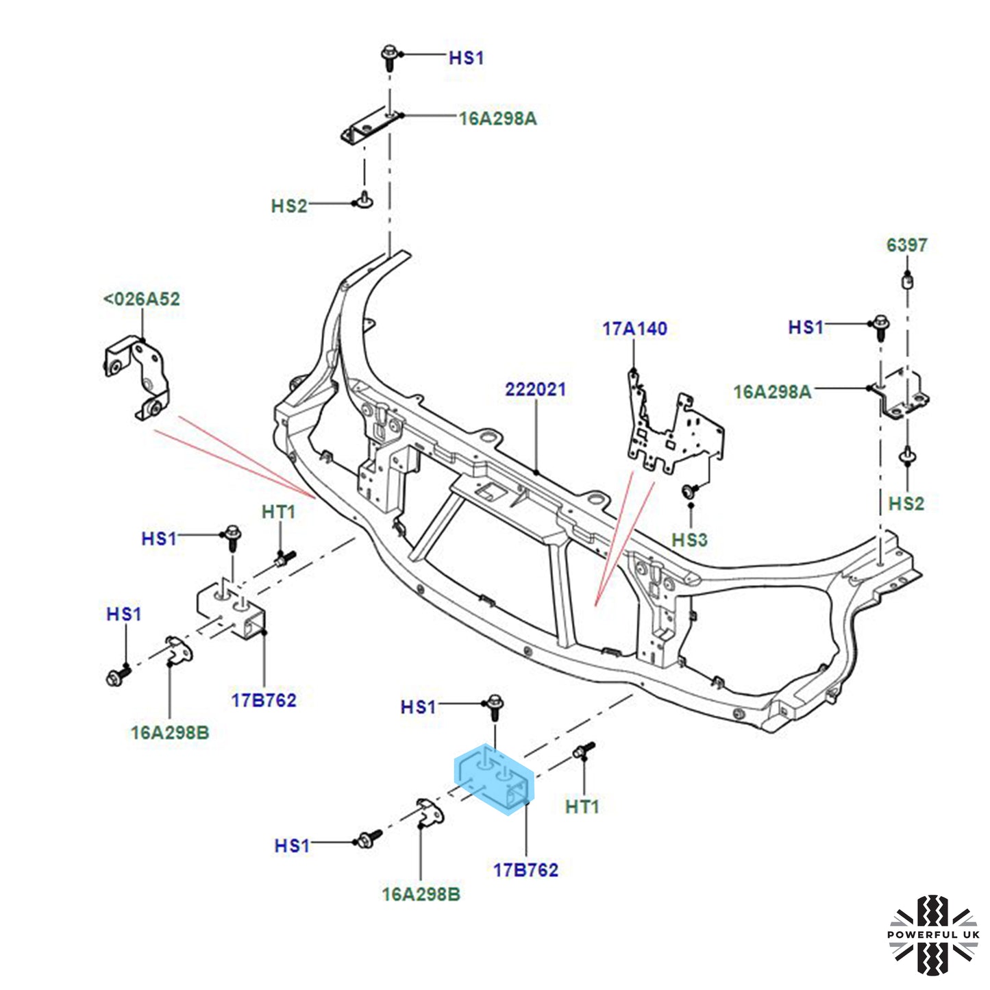 Front Bumper Crash Impact Metal Bracket for Range Rover L405 - Left