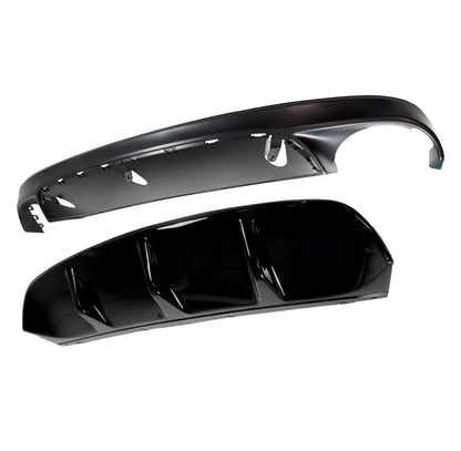 Rear Bumper Valance & Diffuser - 2pc - Gloss Black for Jaguar XF