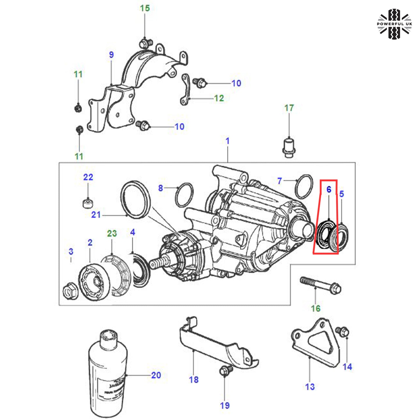 Genuine Drive Shaft Seal Ring for Jaguar X-Type AWD - PN C2S4875