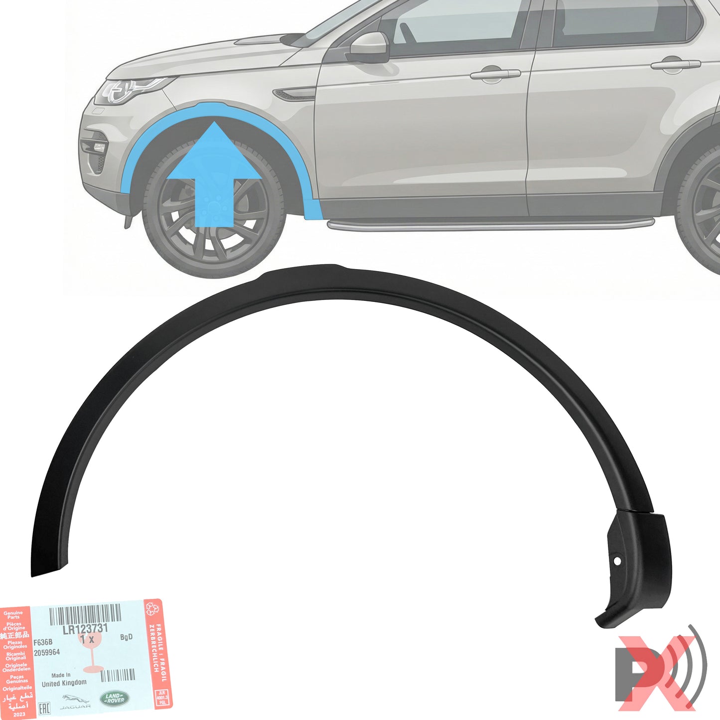 Genuine Front Wheel Arch Trim (NO PDC hole) for Land Rover Discovery Sport (2015-19) - LEFT