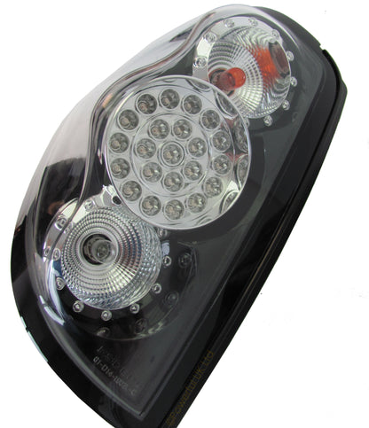 LED Rear lights - for Mitsubishi L200 (Pair) - Black and Chrome