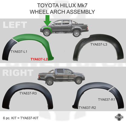 ABS Plastic Wheel Arch - LH Front Wing - for Toyota Hilux Mk7