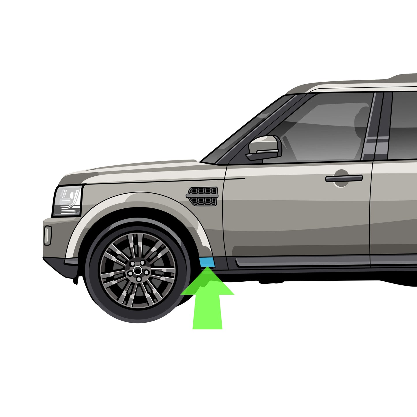 Front Left Wheel Arch End Cap 'Back End' for Land Rover Discovery 4