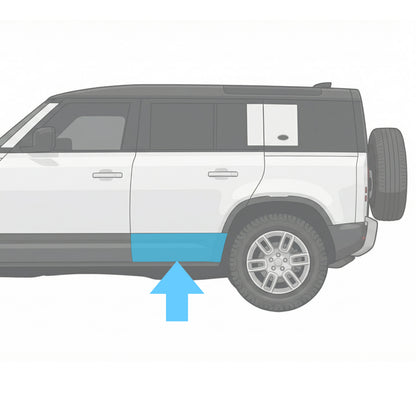 Gloss Black Lower Door Moulding for Land Rover Defender L663 - L3