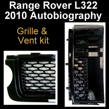 Grille+Vents "Autobiography Style" for Range Rover L322 2010+ - Black