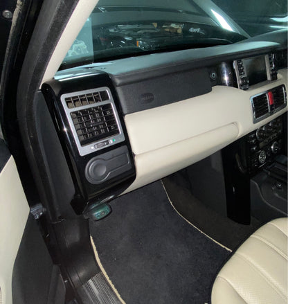 Dash End Panel (Left) - finished in Maroon Burr Walnut Wood - With Light for Range Rover L322