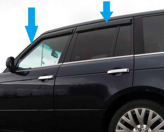 Window Wind/rain deflector tinted smoked kit for Range Rover L322 2002-12