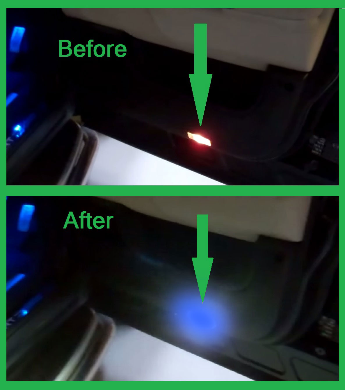 BLUE LED Door Courtesy Lights for Range Rover L322 (4pc) – Powerful UK