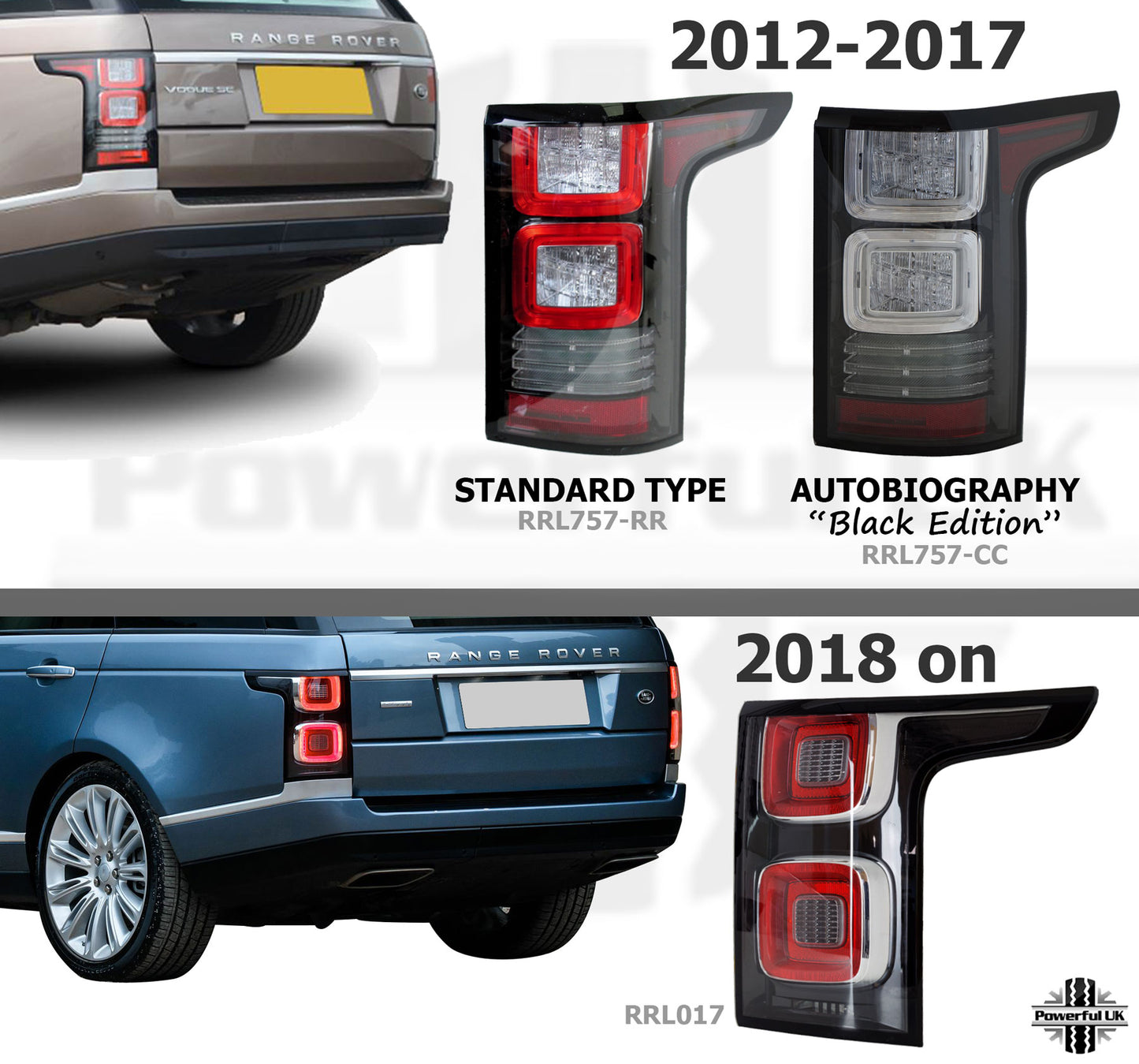 2018 Facelift Rear Light Conversion (re-wired for early cars) for Range Rover L405