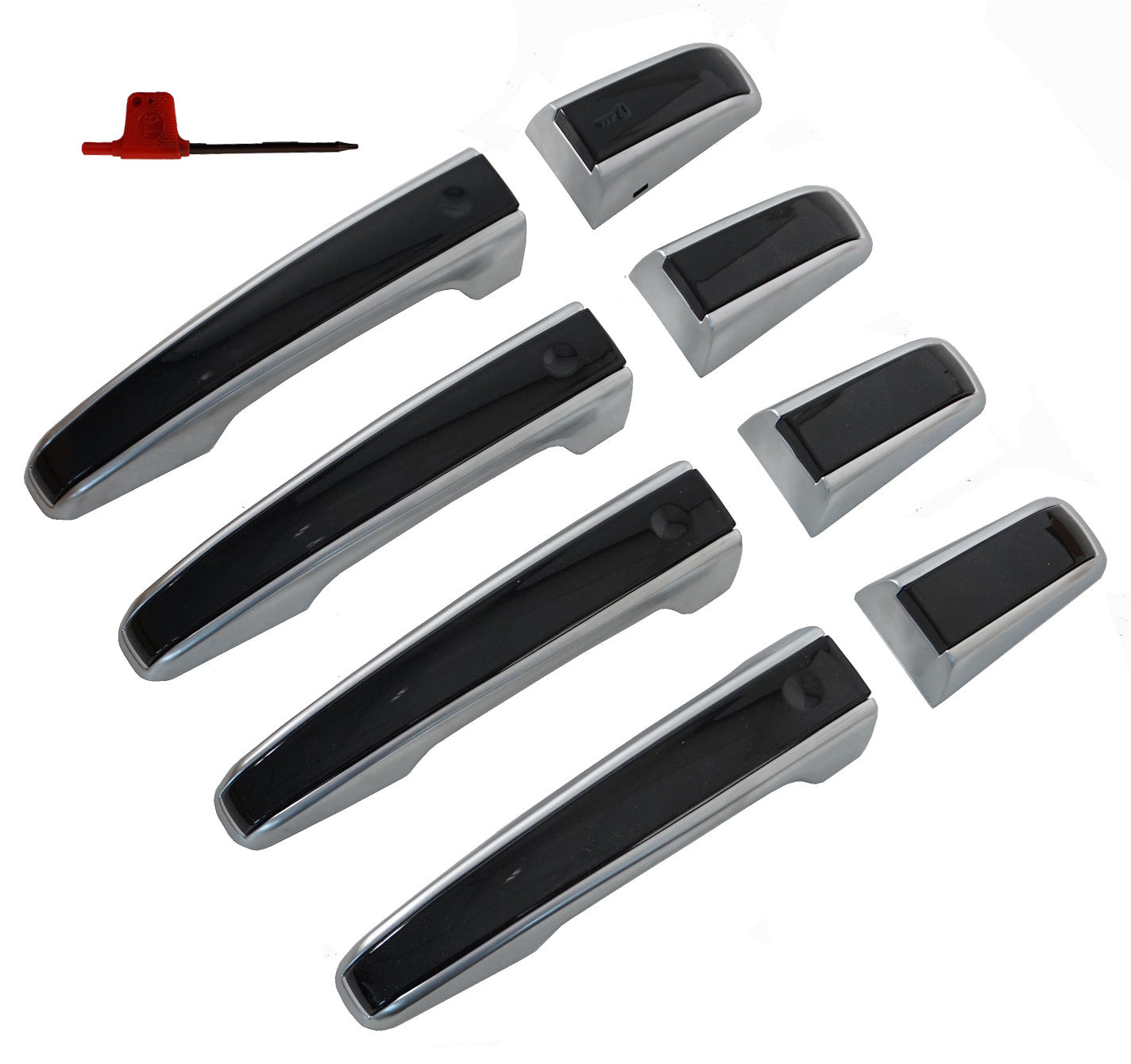 'Autobiography Style' Door Handles Skins in Silver & Black for Range Rover L405