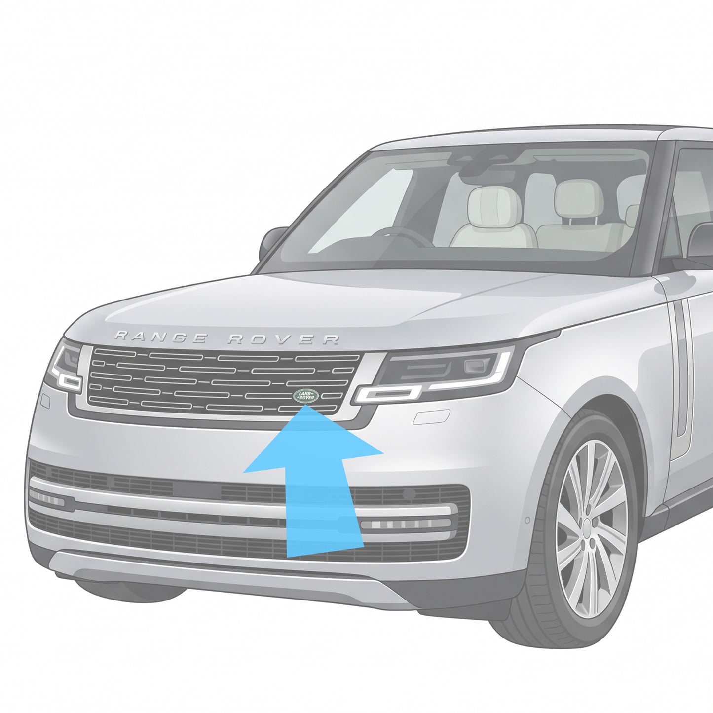 Genuine Front Grille Badge - Green & Silver - for Range Rover L460