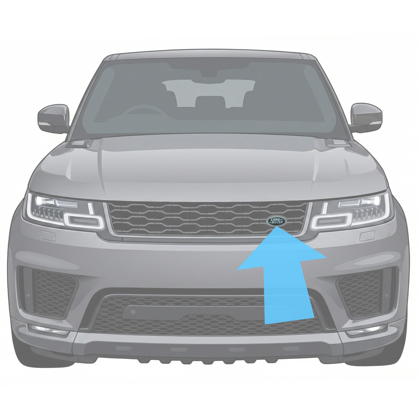 Genuine Front Grille Badge - Green & Silver - for Range Rover Sport L494