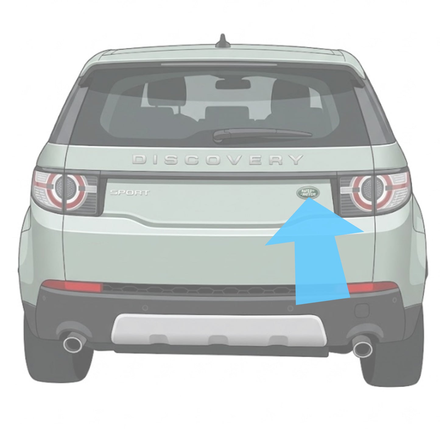 Genuine Rear Tailgate Badge - Green & Silver - for Land Rover Discovery Sport