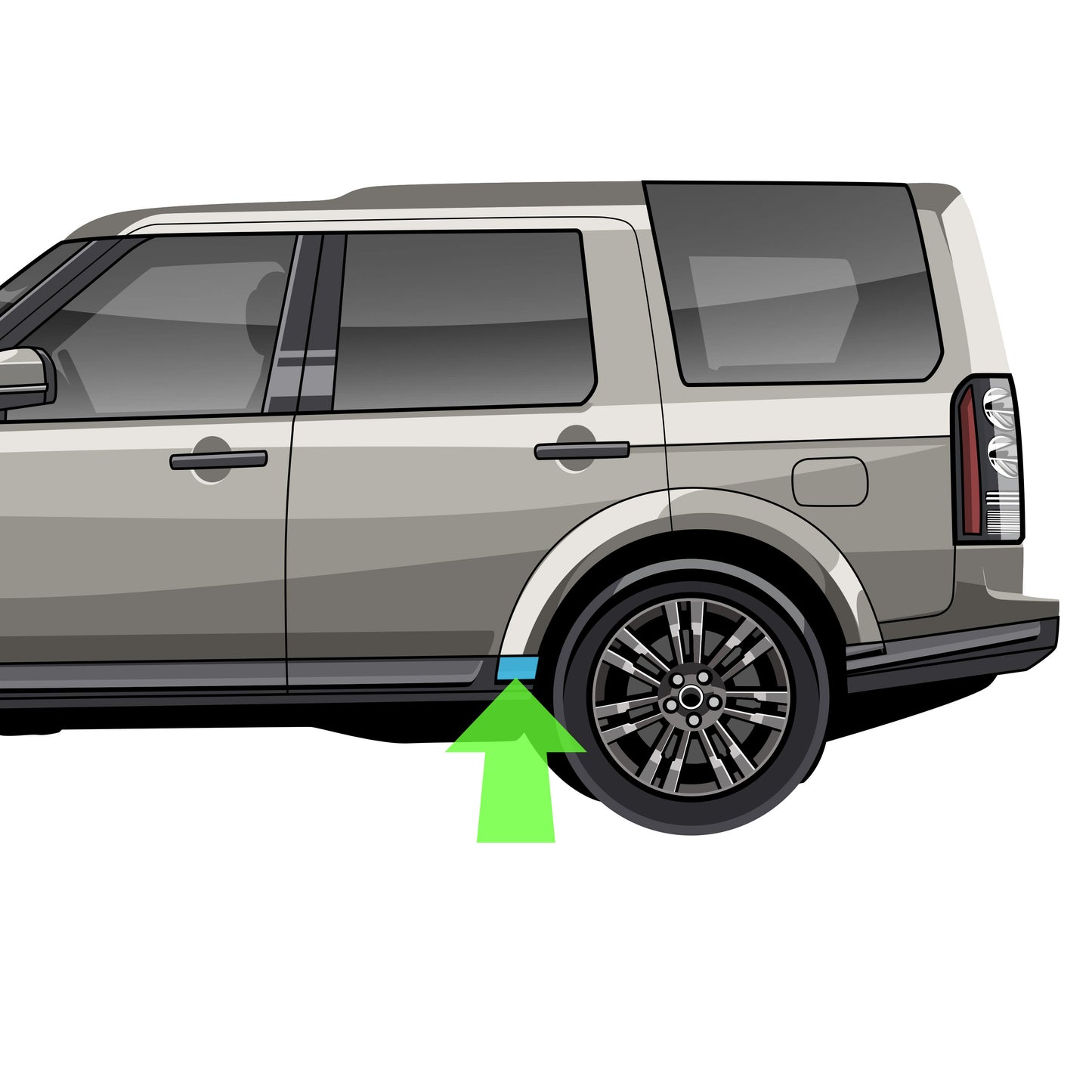 Rear Left Wheel Arch End Cap 'Front End' for Land Rover Discovery 4