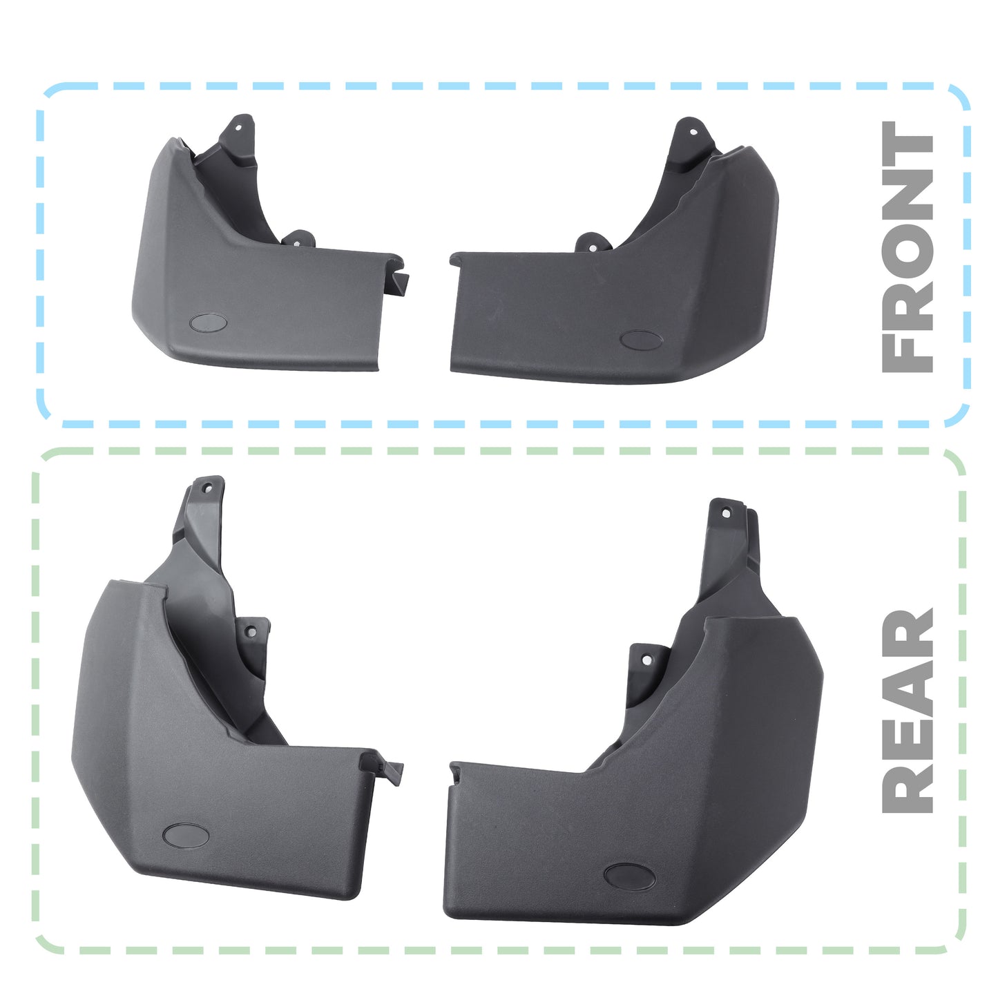 Front & Rear Mudflap Kit for Land Rover Discovery 3/4 - Late Type (2009+)