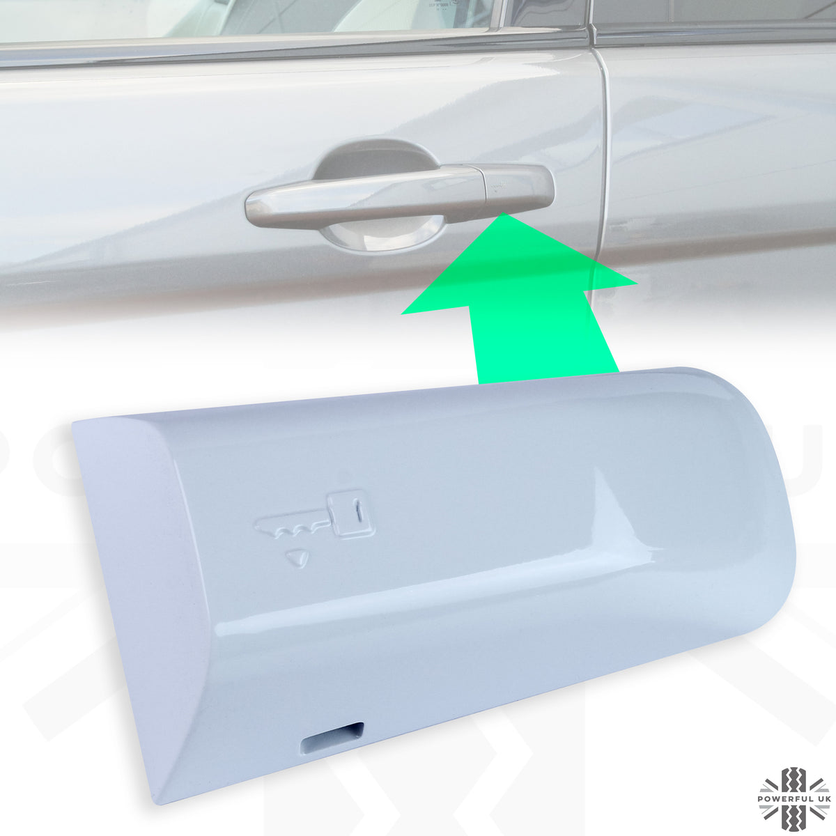 Front Left Driver Side Door Handle Cap – White – Fits Land Rover Range Rover (OEM LR025407 / LR048299)