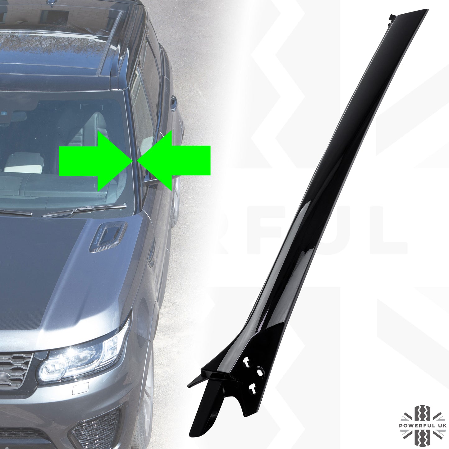 Aftermarket A Pillar Finisher in Gloss Black for Range Rover Sport L494 - LEFT