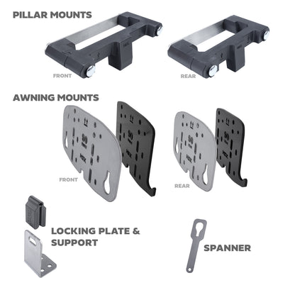Awning Pillar Mount for Expedition Roof Rack for Land Rover Defender L663 90 - Left
