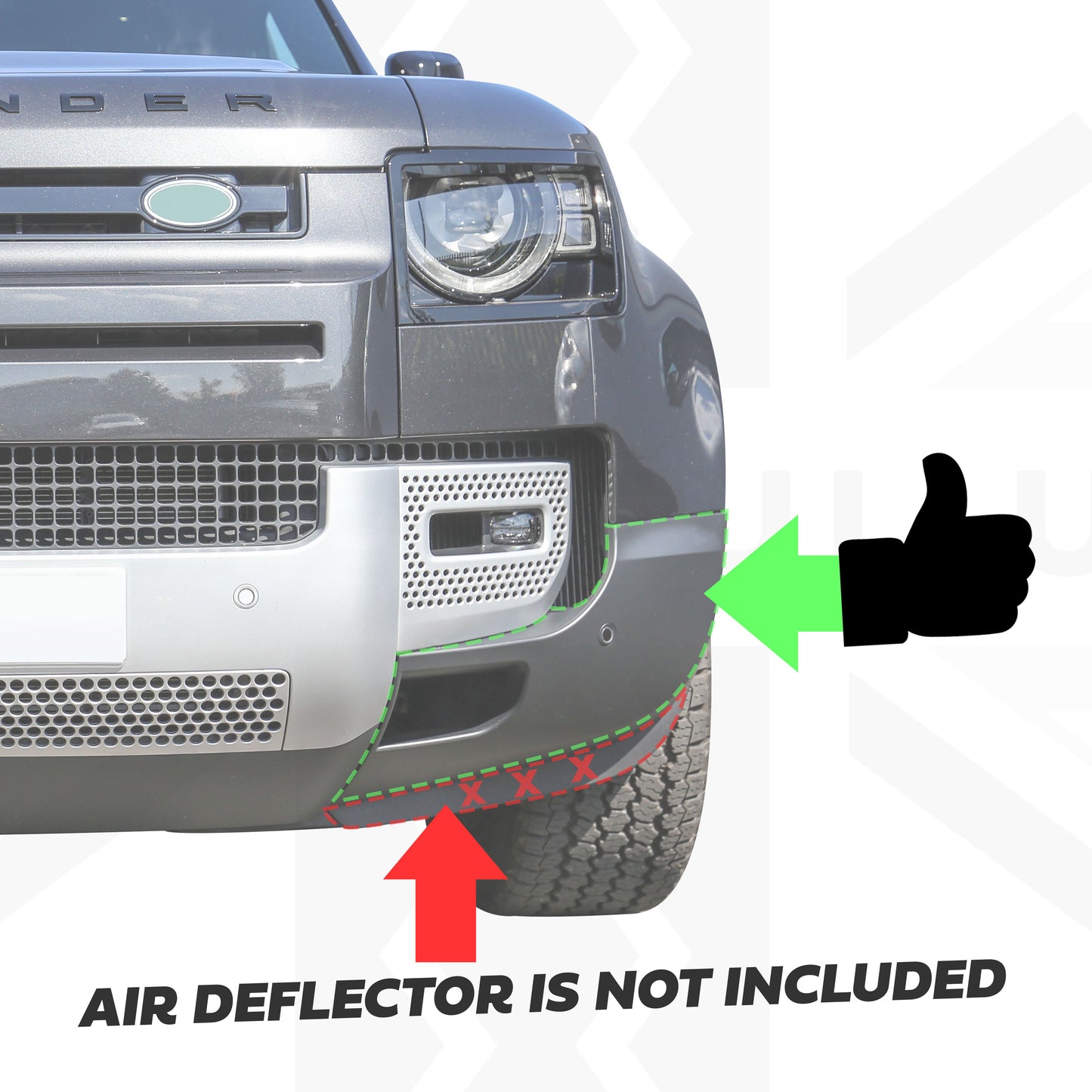 Front Bumper Corner for Land Rover Defender L663 in Gloss Black - LEFT