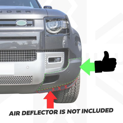 Front Bumper Corner for Land Rover Defender L663 in Gloss Black - LEFT