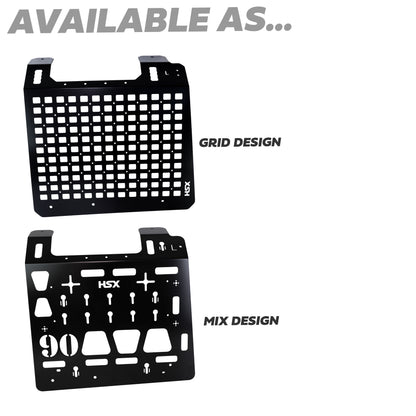 Molle Plate Kit - Black - Grid Design - PAIR - for Land Rover Defender L663 (90 Model)
