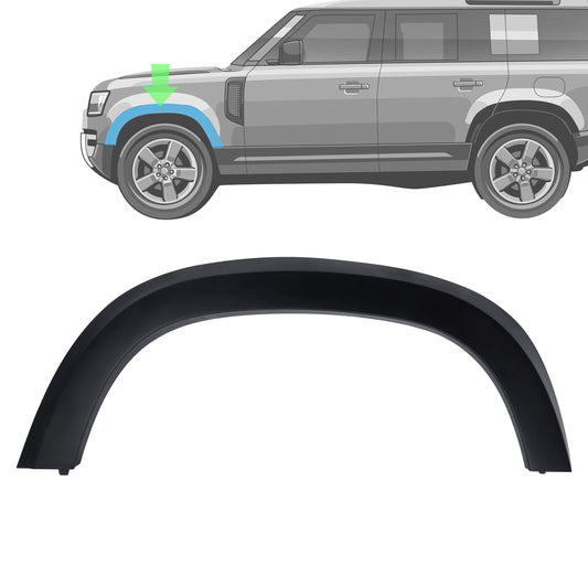 Front Left Extended Wheel Arch in Textured Plastic for Land Rover Defender L663 (110 model)