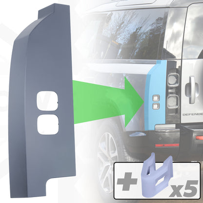 Aftermarket Rear Corner Panel - Primer - for Land Rover Defender L663 - LEFT