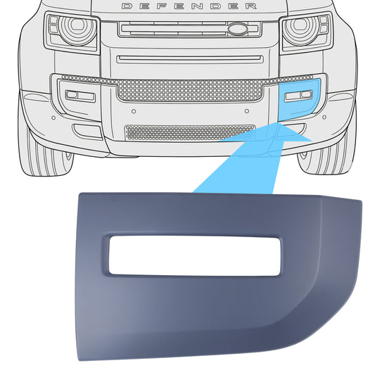 Genuine 2026MY Fog Lamp Surround Grille for Land Rover Defender L663 - Primer - LEFT