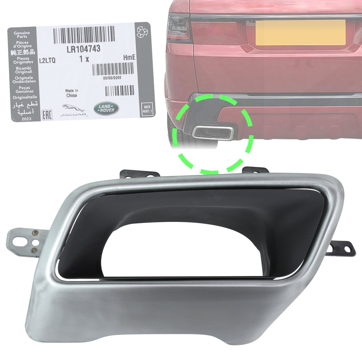 Genuine Exhaust Finisher for Range Rover Sport L494 2018 - LEFT