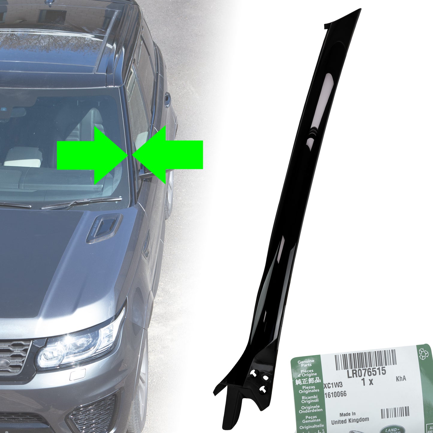 Genuine A Pillar Finisher in Gloss Black for Range Rover Sport L494 - LEFT