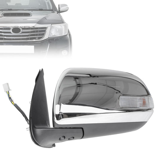 Wing Mirror Assembly - Chrome - LH - for Toyota Hilux Mk7 (2011-15)