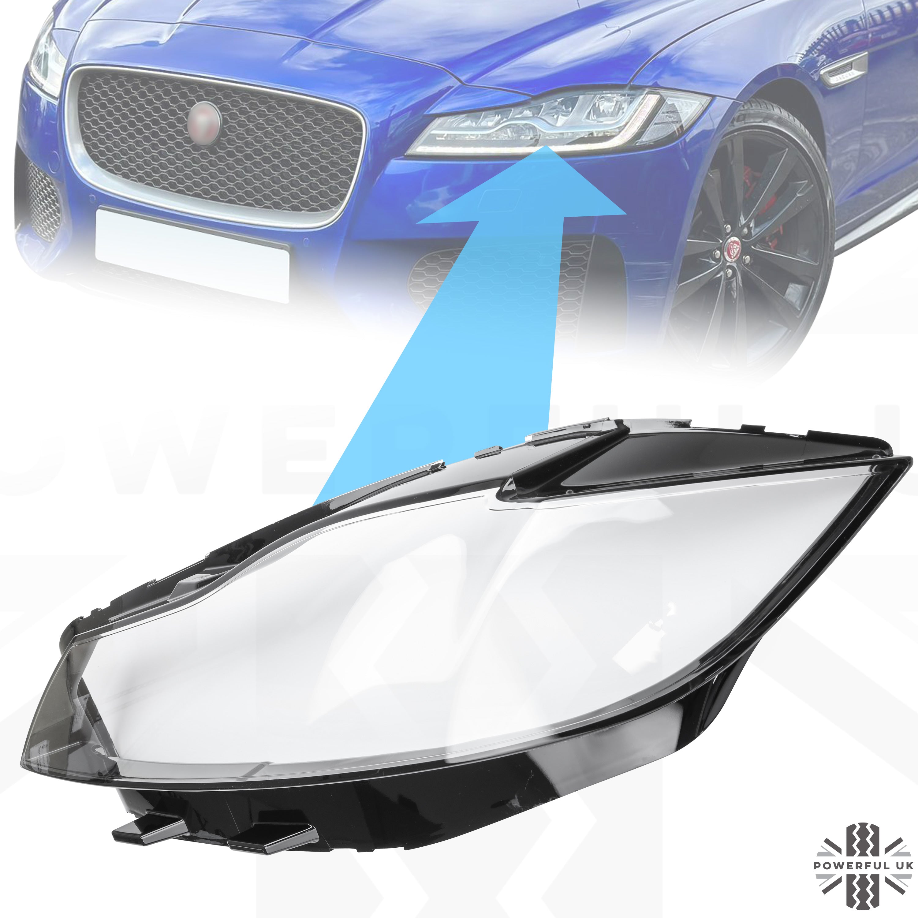 Replacement Headlight Lens for Jaguar XF 2016-20 - LH – Powerful UK