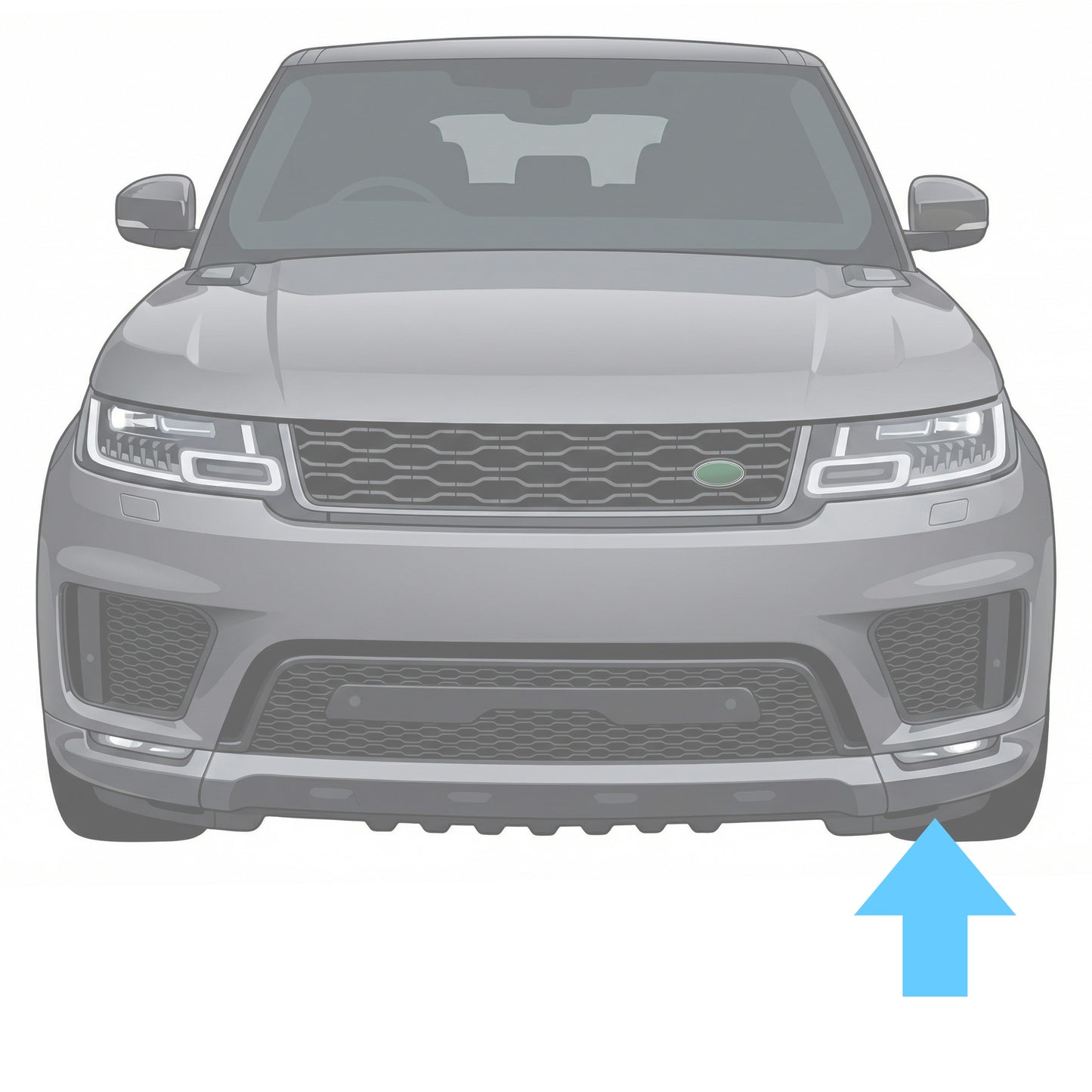 Front Bumper Air Deflector for Range Rover Sport L494 2018 - Left