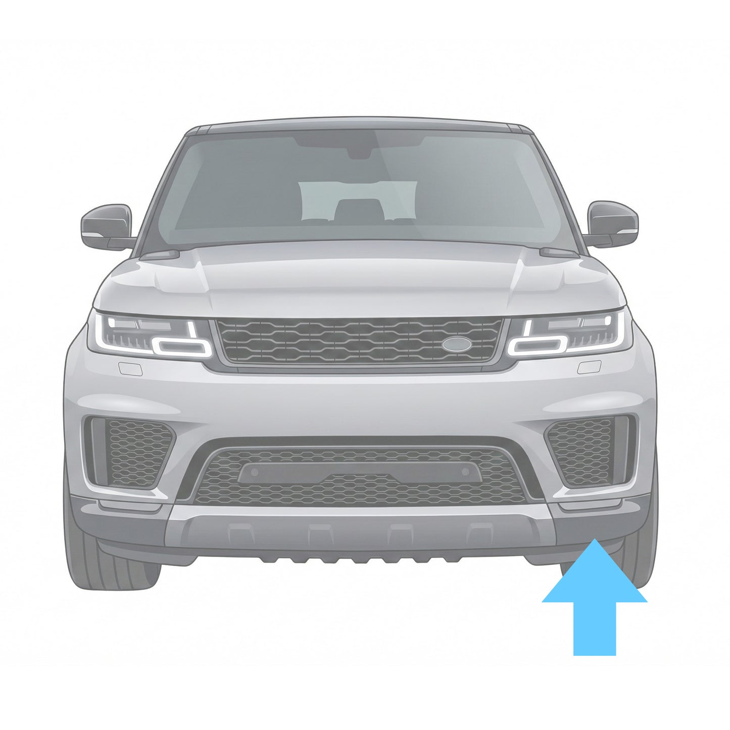Front Bumper Lower Corner for Range Rover Sport L494 2018 - Textured Black - Left