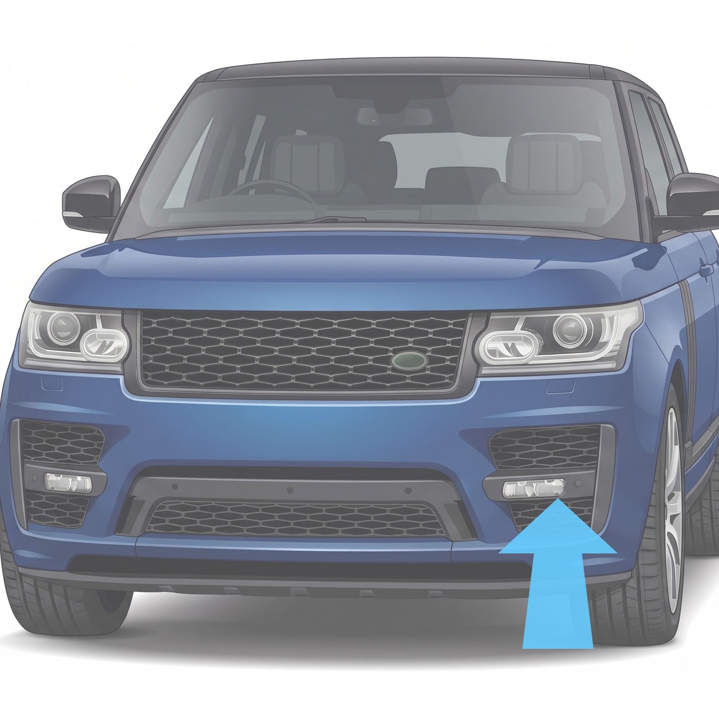 Front Fog Light Surround in Gloss Black for Range Rover L405 SVO (2013-17) - Left