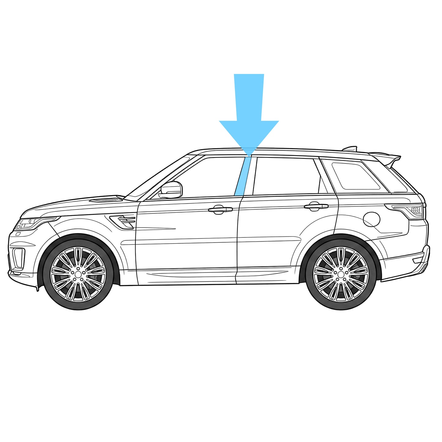 Genuine Front B Pillar Finisher in Gloss Black for Range Rover Sport L494 - Left