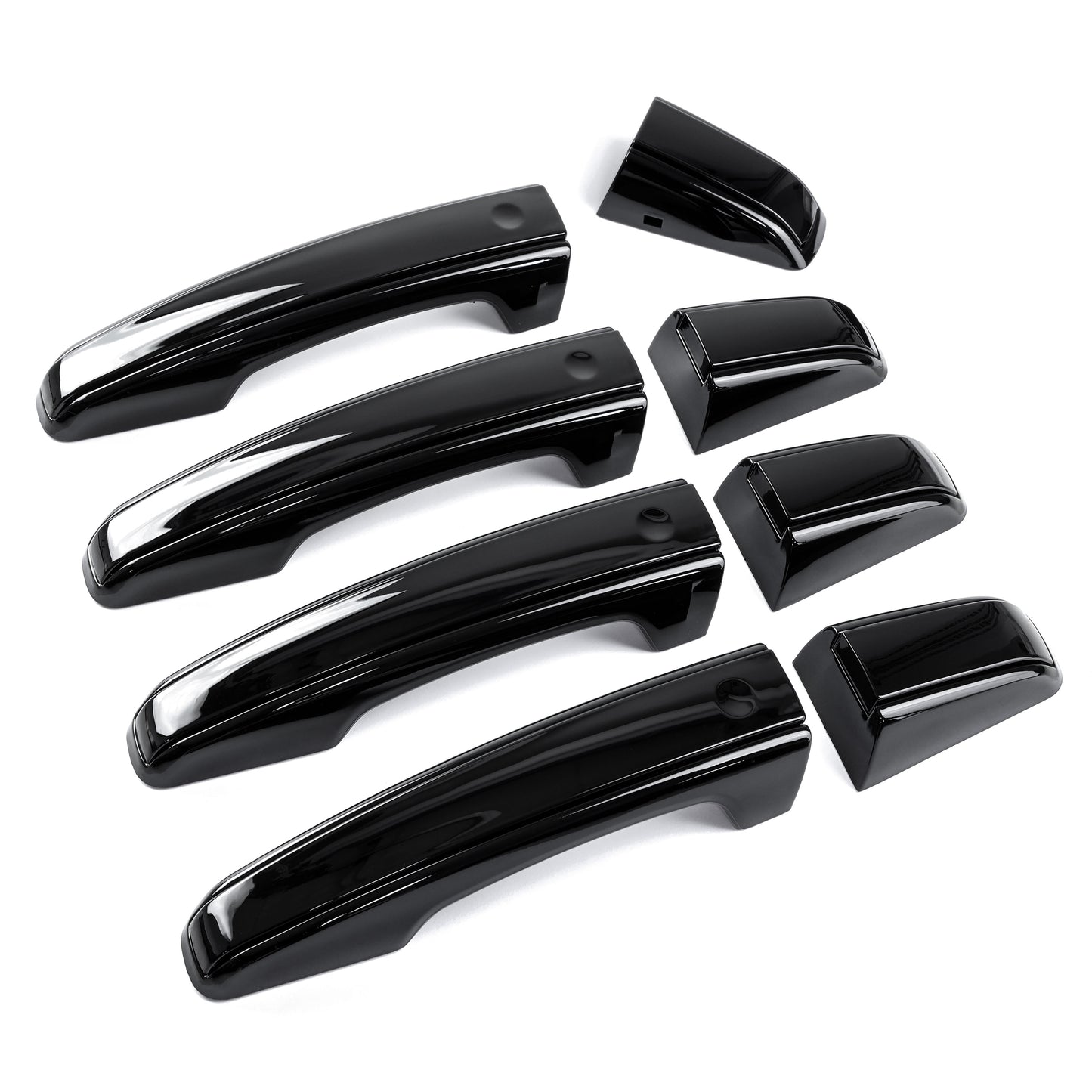 'Autobiography Style' Door Handles Skins in Black for Land Rover Discovery Sport - 8pc with Left Key Release