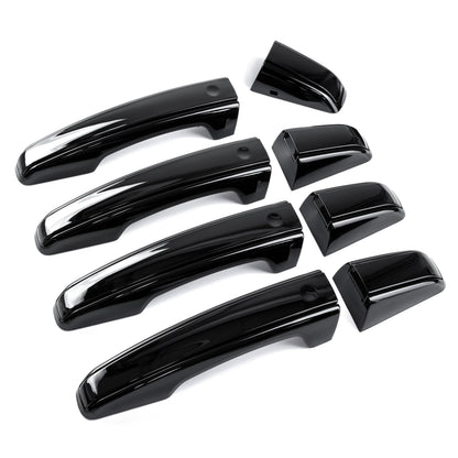 'Autobiography Style' Door Handles Skins in Black for Land Rover Discovery 5 - 8pc with Left Key Release