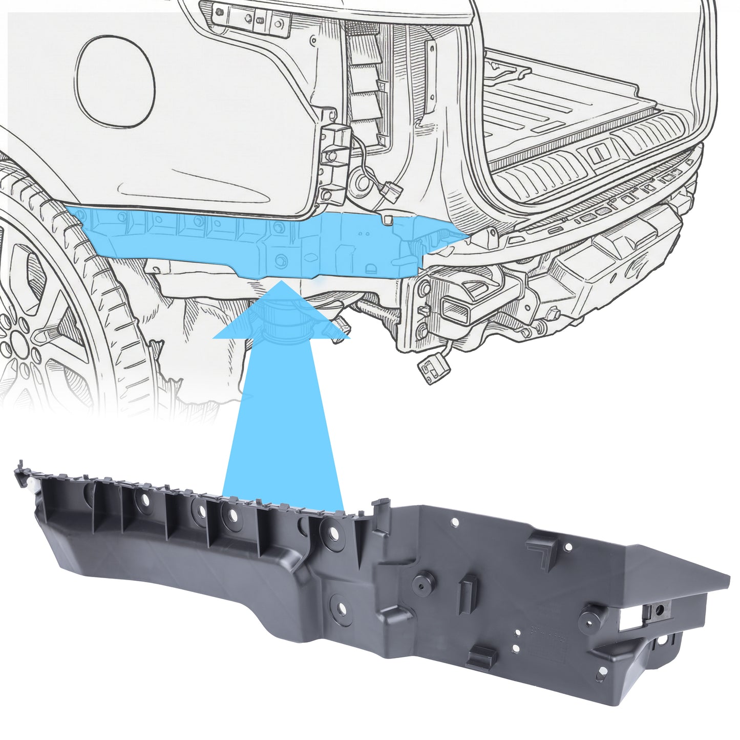 Rear Bumper Mounting Bracket for Range Rover Sport L494 - Left