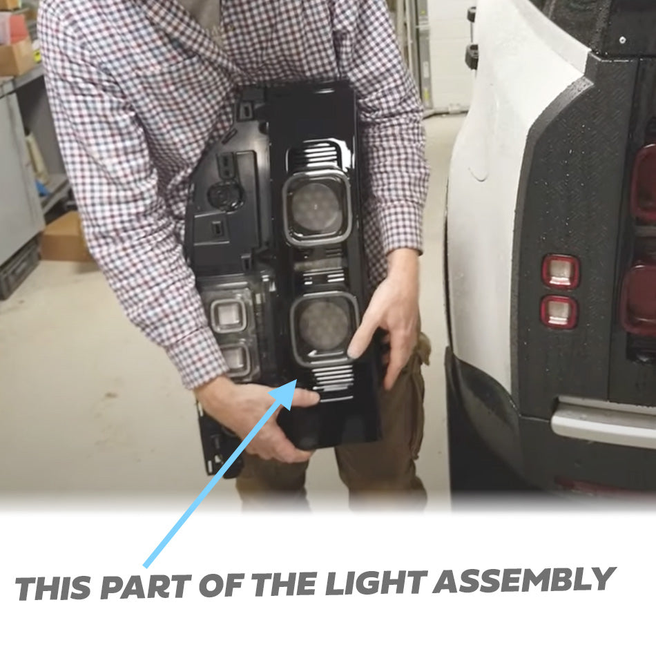 Rear Light Cover Panel in Gloss Black for Land Rover Defender L663 - Left