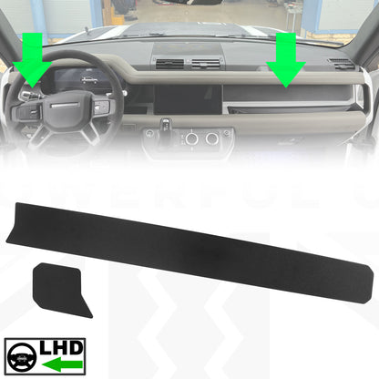 Aluminium Dashboard Fascia Panel Kit for Land Rover Defender L663 (LHD) - Textured Black