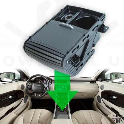 Genuine Cupholder Sliding Compartment for Range Rover Evoque 2011-18 LHD - Meteor Grey