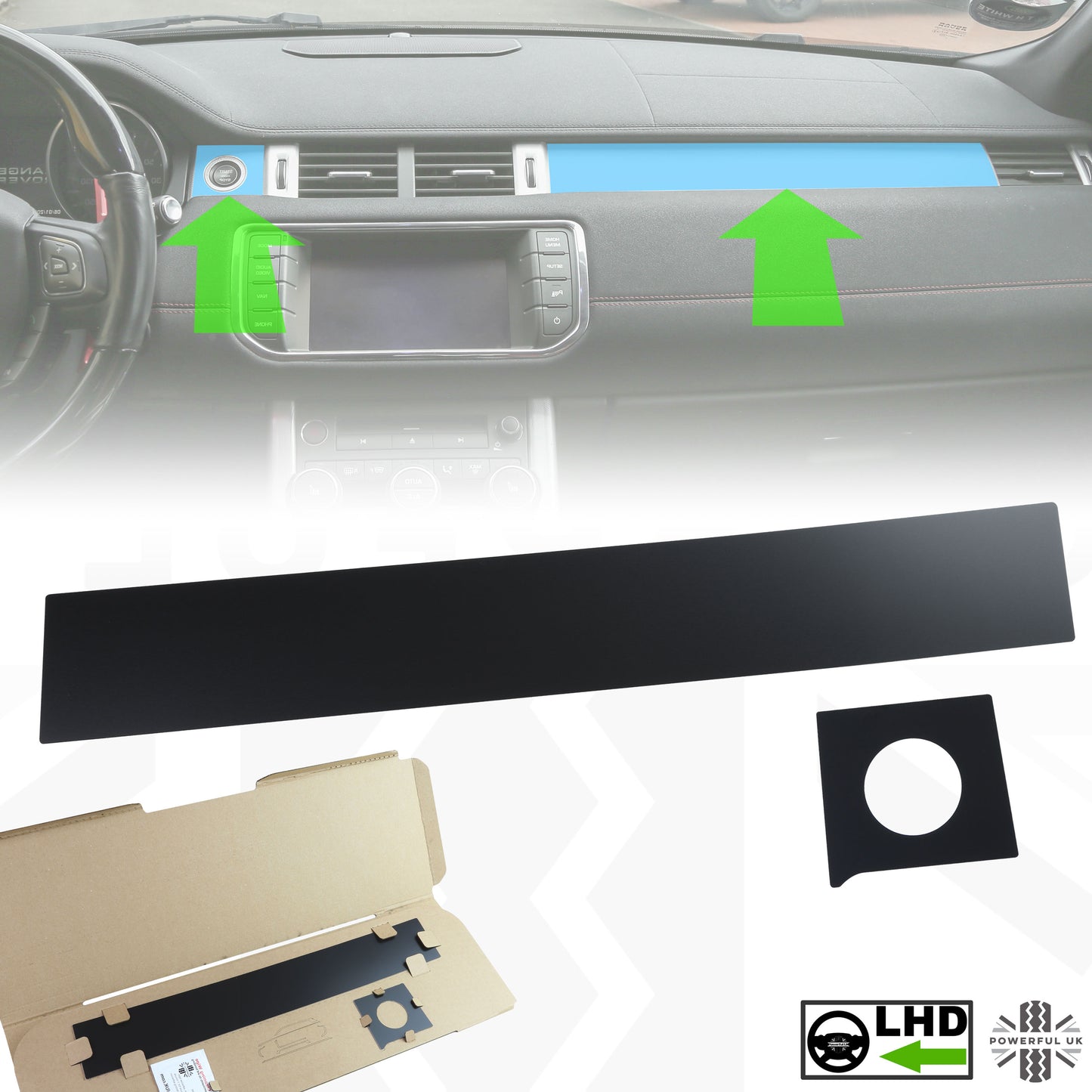 Matte Black Dash Insert Kit for Range Rover Evoque (2011-18) - LHD